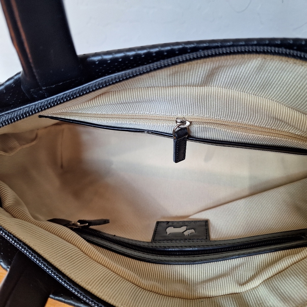 Radley Floral Embroidered Leather Satchel Ditsy Rainbow Country Grandma Black - Picture 9 of 15
